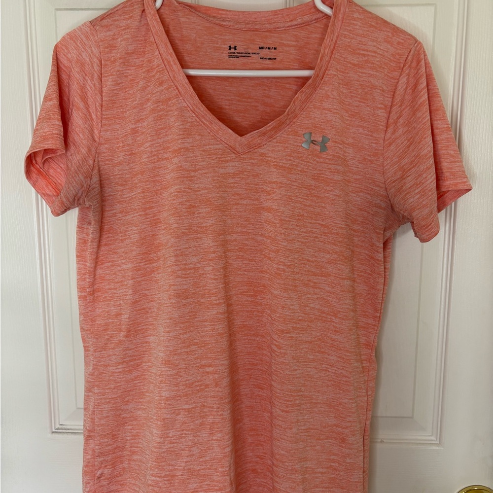 Under Armour Women's Coral orange V-Neck Tee